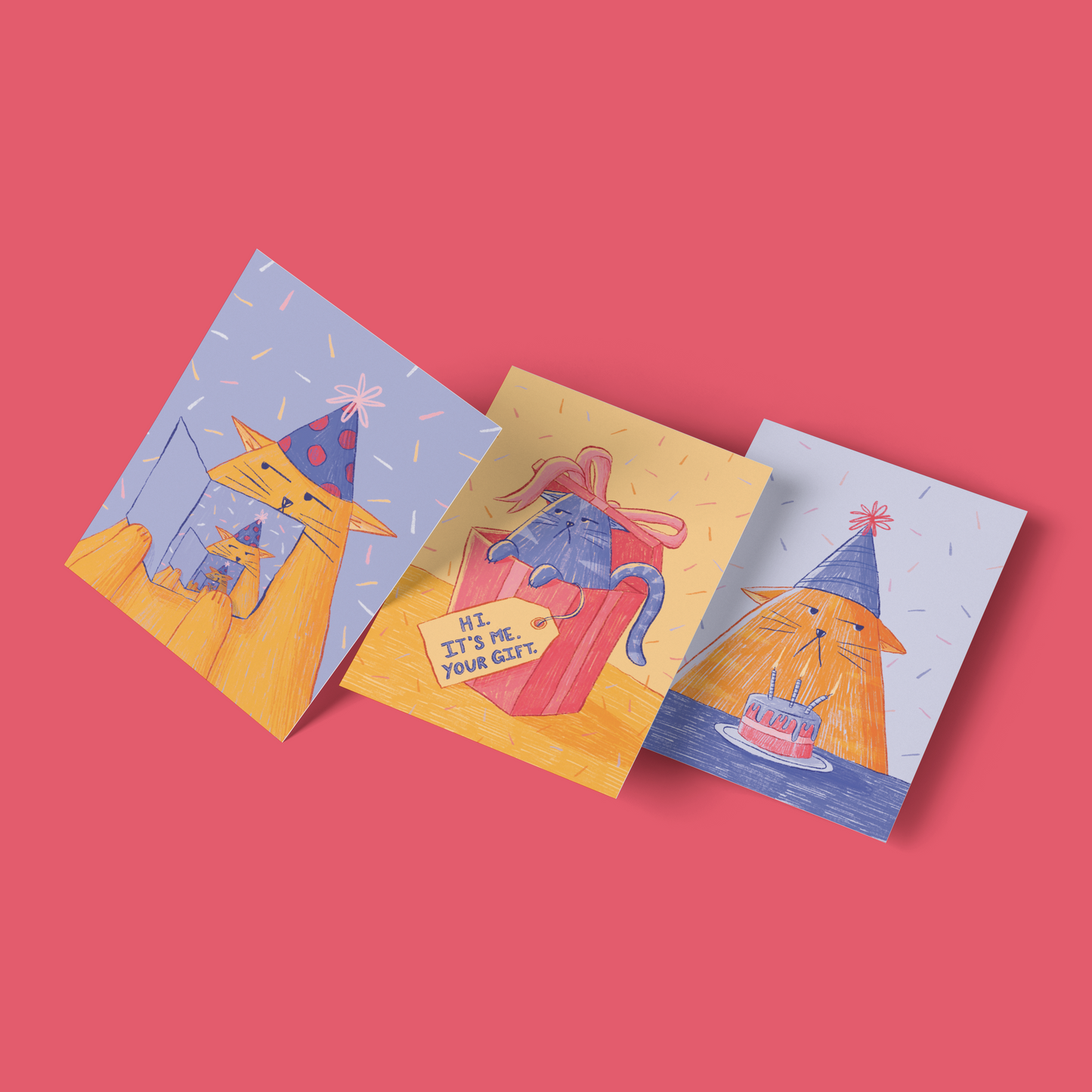 Catto Birthday Cards - Pack of Three