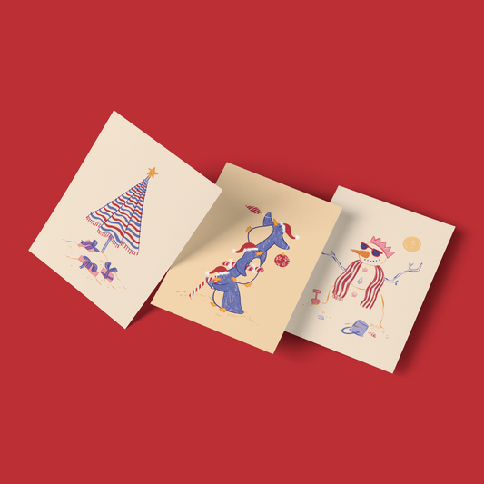 Beachy Christmas Cards - Pack of Three