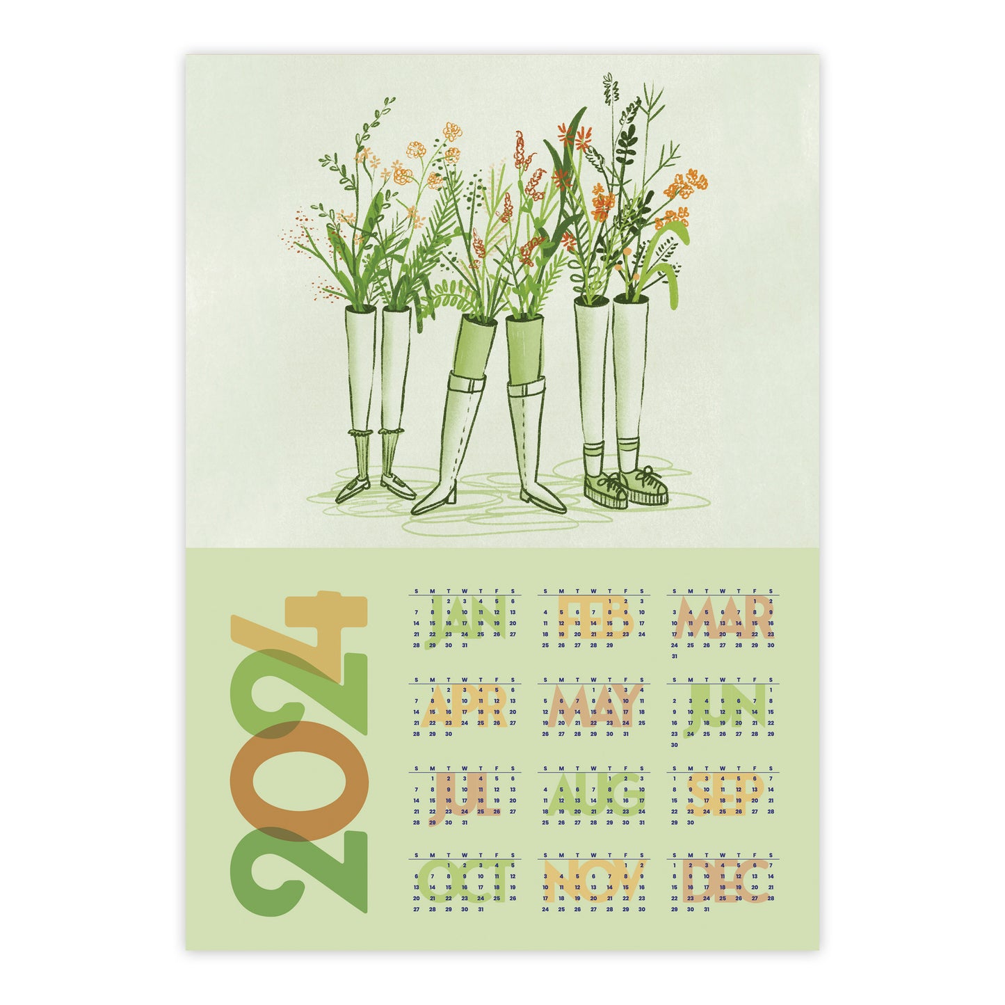 'Flower Boots' 2024 Calendar