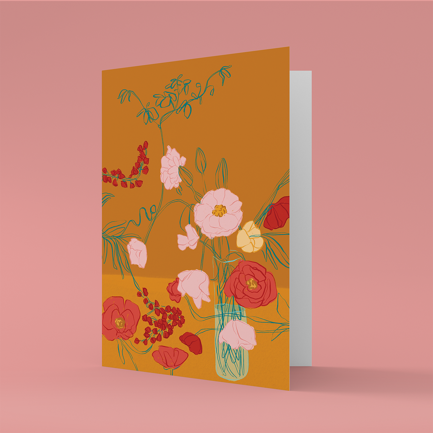 Autumn Bloom Blank Greeting Card