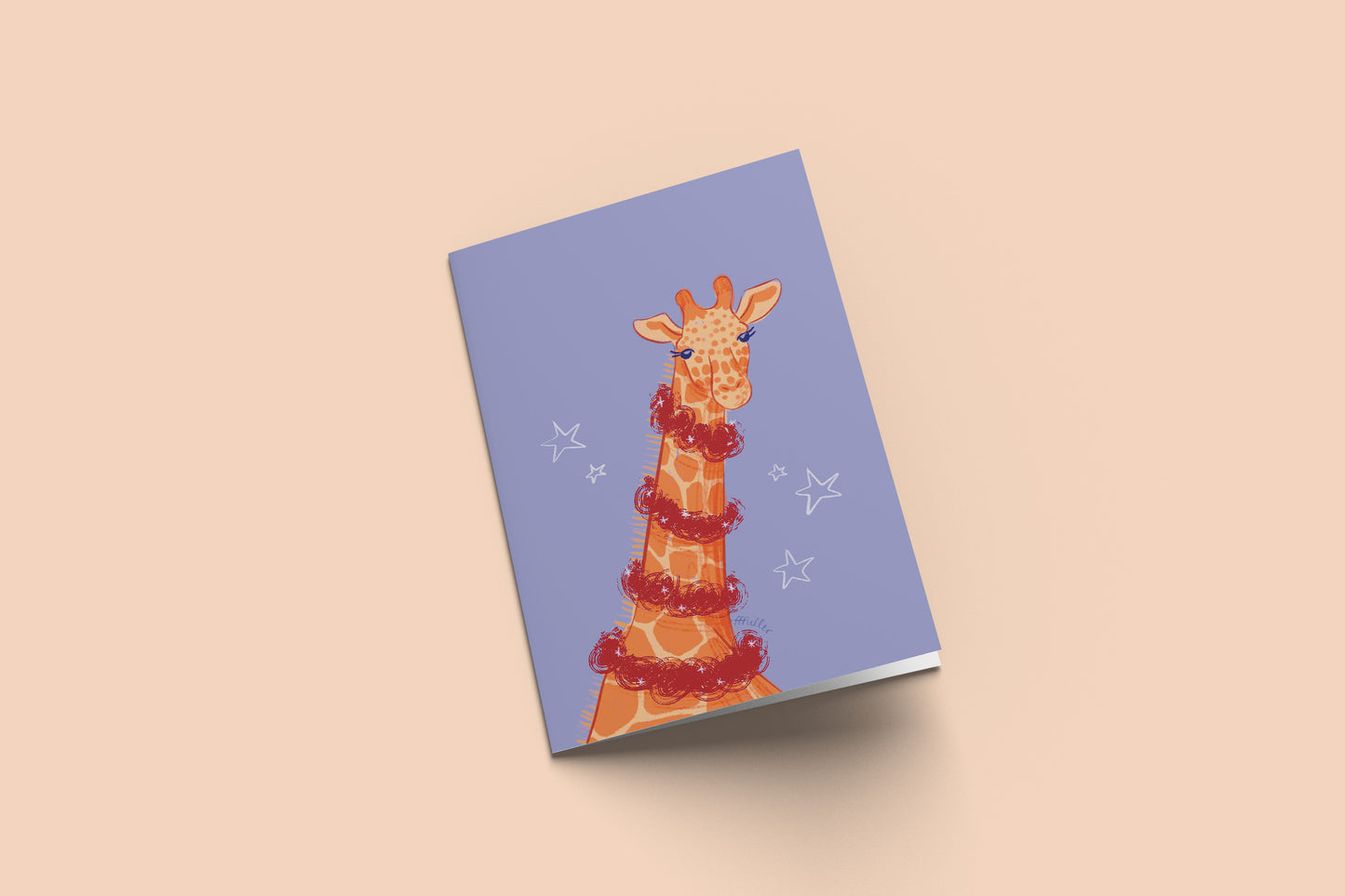 Giraffe Christmas Card