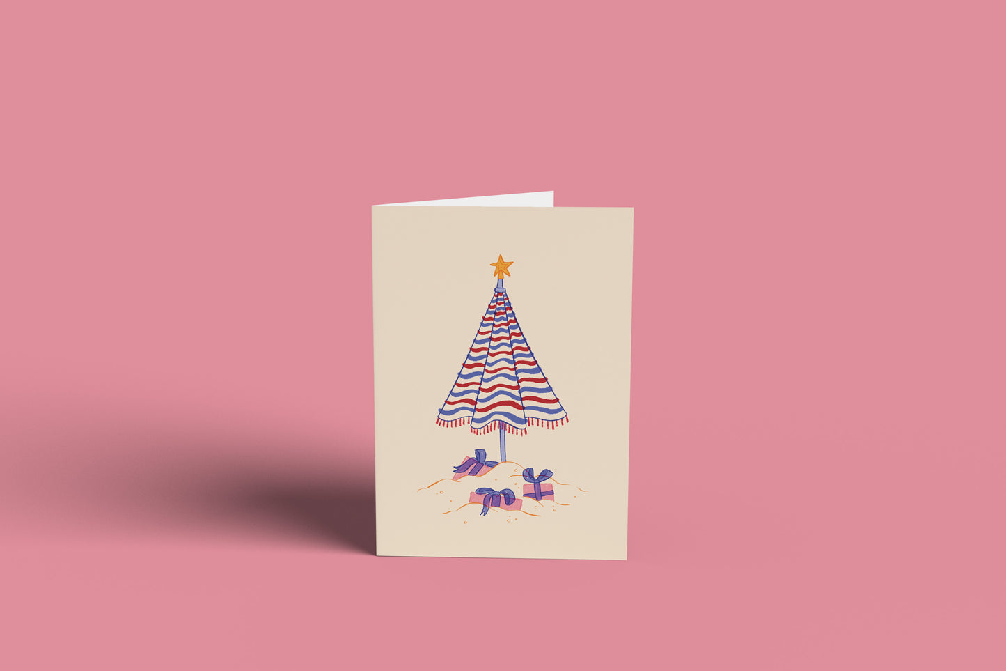 Umbrella Tree Christmas Card