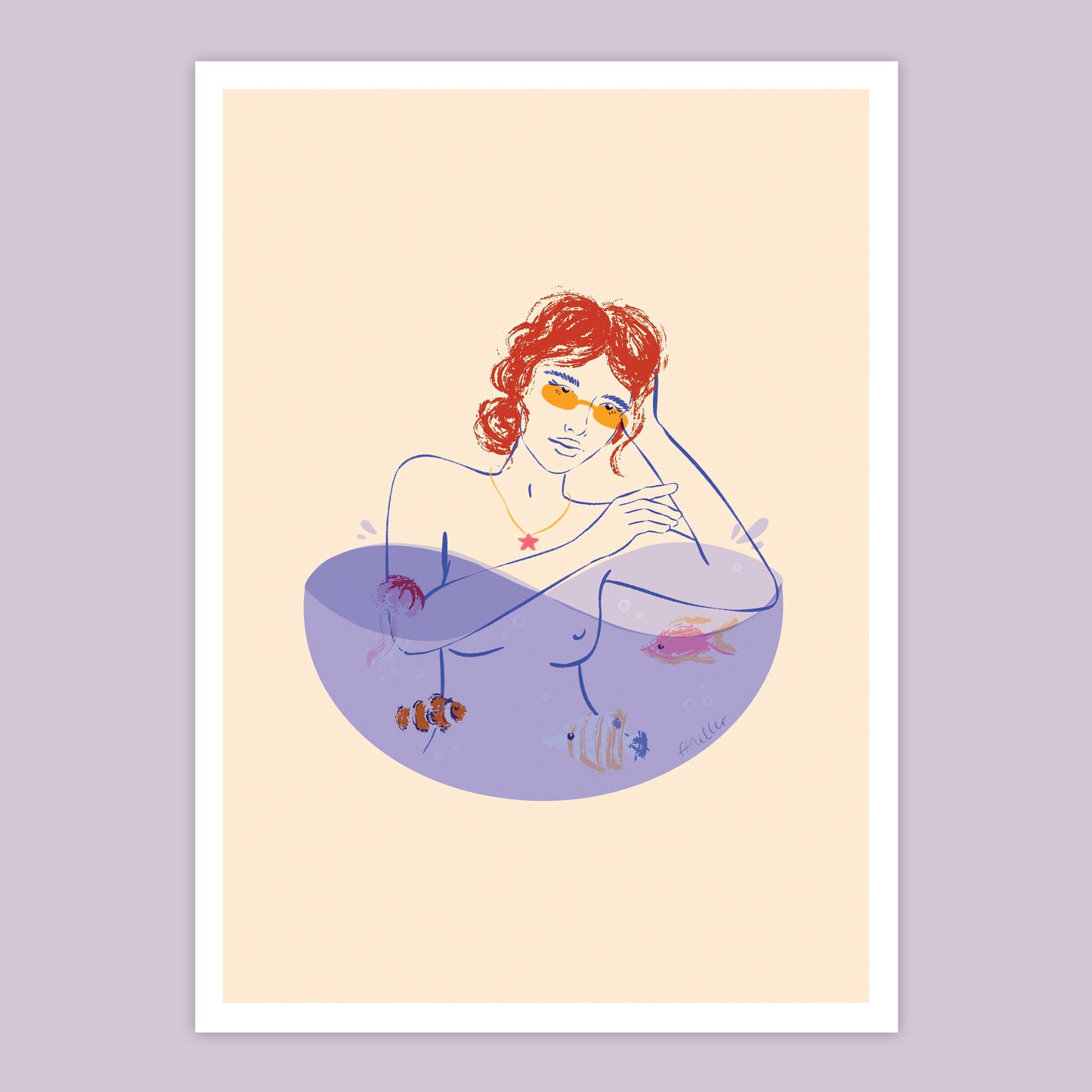 'With the Fishes' Art Print